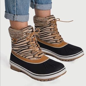 GLOBALWIN Women's Black Grey Snow Boots